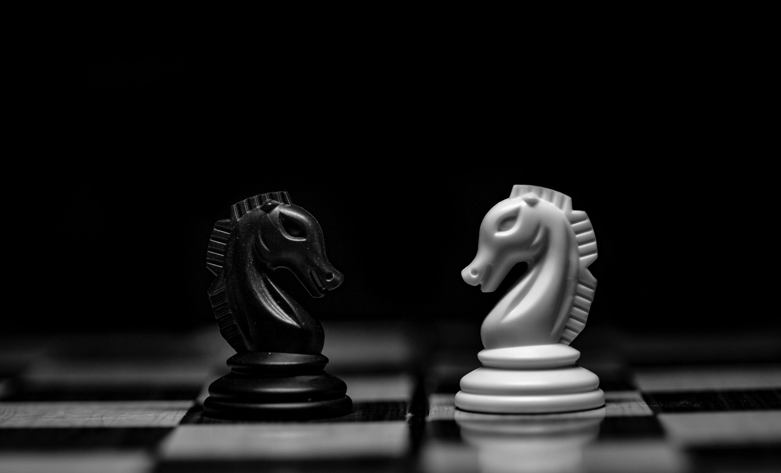 conflict two knights on chess board