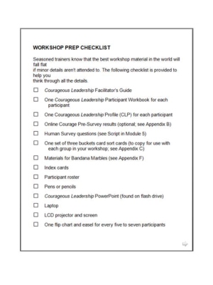 Workshop Prep Checklist