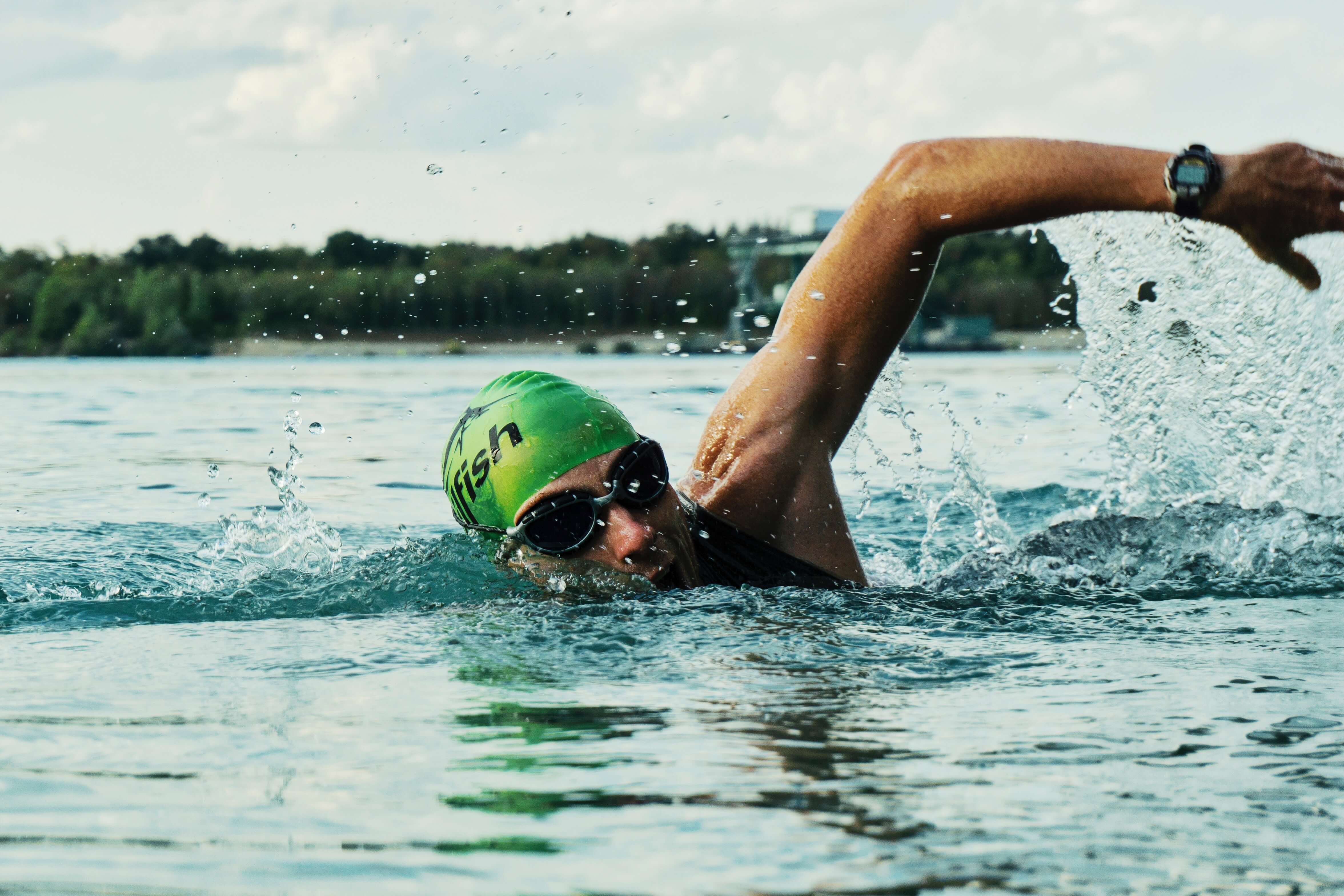 swimmer in lake