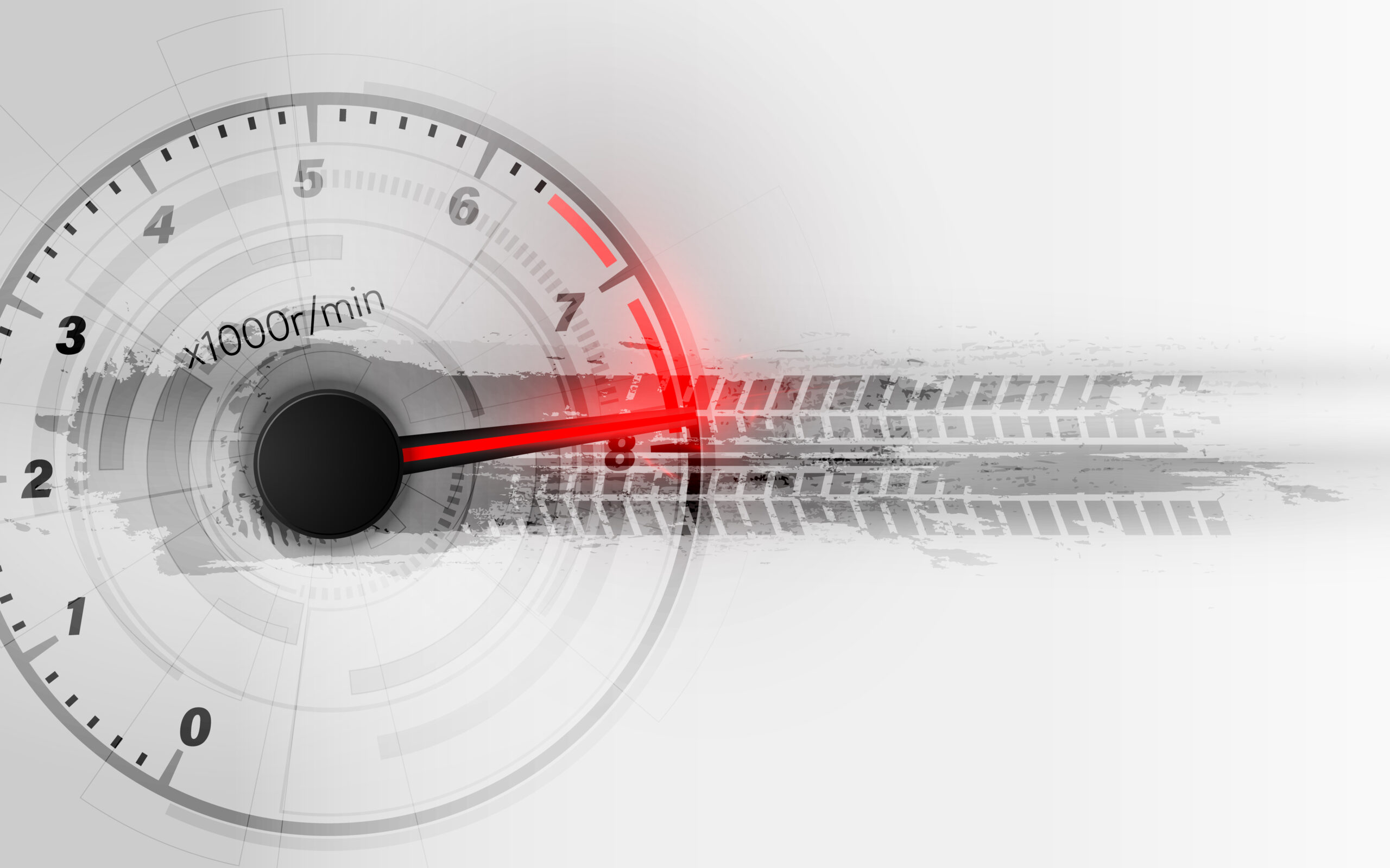 car speedometer redlining