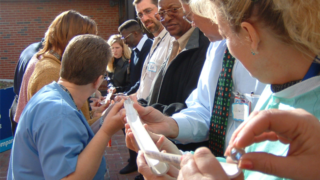 group engaged in team building activity